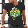 Dad Of The Birthday Boy Matching Family Bowling Birthday Men's V-Neck T-Shirt