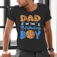 Dad Of The Birthday Boy Milk And Cookies 1 Year Old Men's V-Neck T-Shirt Dad Of The Birthday Boy Milk And Cookies 1 Year Old Men's V-Neck T-Shirt