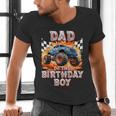 Dad Of The Birthday Boy Monster Truck Birthday Men's V-Neck T-Shirt
