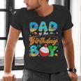 Dad Of The Birthday Boy Ofishally One Family Matching Party Men's V-Neck T-Shirt