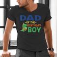 Dad Of The Birthday For Boy Saurus Rex Dinosaur Party Men's V-Neck T-Shirt