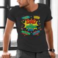 Dad Of The Birthday Boy Shirt Father Superhero Comic Party Men's V-Neck T-Shirt