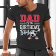 Dad Of The Birthday Boy Shirt Soccer Party Family Daddy Men's V-Neck T-Shirt