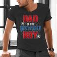 Dad Of The Birthday Boy Spider Web Birthday Party Matching Men's V-Neck T-Shirt Dad Of The Birthday Boy Spider Web Birthday Party Matching Men's V-Neck T-Shirt