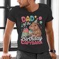 Dad Of The Birthday Capybara Boba Tea Girl Bday Party Family Men's V-Neck T-Shirt