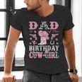 Dad Of The Birthday Cowgirl Pink Disco Rodeo Western Men's V-Neck T-Shirt