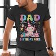 Dad Of The Birthday Girl Axolotl Bday Party Family Men's V-Neck T-Shirt