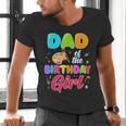 Dad Of The Birthday Girl Painting Art Birthday Girl Family Men's V-Neck T-Shirt