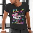 Dad Of The Birthday Girl Rolling Skate Family Matching Men's V-Neck T-Shirt