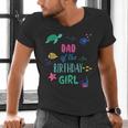 Dad Of The Birthday Girl Under Sea Theme Matching Family Men's V-Neck T-Shirt