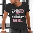 Dad Of The Birthday Girl Shirt Farm Cow Daddy Papa 1st Men's V-Neck T-Shirt