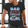 Dad Of The Birthday Mermaid Girl Family Matching Party Men's V-Neck T-Shirt