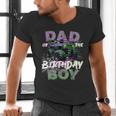 Dad Of The Birthday Monster Truck Family Matching Party Men's V-Neck T-Shirt
