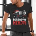 Dad Of The Birthday Ninja Daddy Party Best Father Boy Pop Men's V-Neck T-Shirt