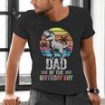 Dad Of The Birthday Party Outfit Dinosaur Daddy Men's V-Neck T-Shirt Dad Of The Birthday Party Outfit Dinosaur Daddy Men's V-Neck T-Shirt