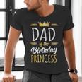 Dad Of The Birthday Princess Shirt Daddy Men Birthday Party Men's V-Neck T-Shirt