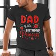 Dad Of The Birthday Princess Strawberry Theme Bday Party Men's V-Neck T-Shirt
