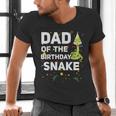 Dad Of The Birthday Snake Themed Birthday Party Men's V-Neck T-Shirt
