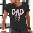 Dad Birthday Squad Matching Coquette Bow Family Party Men's V-Neck T-Shirt
