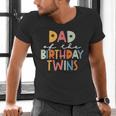 Dad Of The Birthday Twins Kids Great Daddy Of Twins Bday Men's V-Neck T-Shirt Dad Of The Birthday Twins Kids Great Daddy Of Twins Bday Men's V-Neck T-Shirt