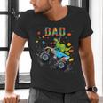 Dad Building Blocks Monster Truck Dinosaur Birthday Men's V-Neck T-Shirt