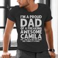 Dad Of CAMILA Father's Day Personalized Name Joke Men's V-Neck T-Shirt