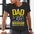Dad Of A Childhood Cancer Warrior Childhood Cancer Awareness Men's V-Neck T-Shirt Dad Of A Childhood Cancer Warrior Childhood Cancer Awareness Men's V-Neck T-Shirt