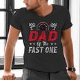 Dad Of The Fast One 1st Birthday Racing Car Family Men's V-Neck T-Shirt
