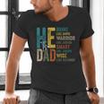 Dad Fathers Day Christian Jesus He Is Smart Brave Men's V-Neck T-Shirt