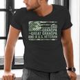 Dad Grandpa Great Grandpa Veteran Fathers Day Great Grandpa Men's V-Neck T-Shirt