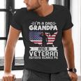 Dad Grandpa Veteran Nothing Scares Patriotic Veterans Day Men's V-Neck T-Shirt