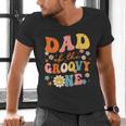 Dad Of The Groovy One 1st Birthday Pregnancy Announcement Men's V-Neck T-Shirt Dad Of The Groovy One 1st Birthday Pregnancy Announcement Men's V-Neck T-Shirt