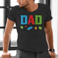 Dad Master Builder Building Bricks Blocks Family Set Parents Small Men's V-Neck T-Shirt