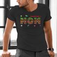 Dad And Mom Of The Birthday Boy Pixel Game Matching Family Men's V-Neck T-Shirt