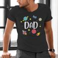 Dad Outer Space Galaxy Birthday For Family Men's V-Neck T-Shirt Dad Outer Space Galaxy Birthday For Family Men's V-Neck T-Shirt