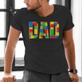 Dad Parent Brick Master Builder Building Blocks Set FamilyMen's V-Neck T-Shirt Dad Parent Brick Master Builder Building Blocks Set FamilyMen's V-Neck T-Shirt