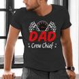 Dad Pit Crew Chief Racing Birthday Childs Party Fun Men's V-Neck T-Shirt