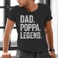 Dad Poppa Legend Vintage Distressed Bold Poppa Graphic Men's V-Neck T-Shirt