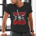 Dad Rockin One Birthday Family Matching Rock Guitar Men's V-Neck T-Shirt