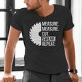 Dad Shirt Measure Cut Swear Handyman Father Day Tshirt Men's V-Neck T-Shirt