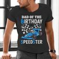 Dad Shirt Two Fast Two Curious Racing Cars Birthday Men's V-Neck T-Shirt