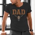 Dad Skull Fathers Day Shirt Western Rodeo Family Matching Men's V-Neck T-Shirt