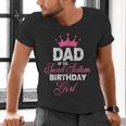 Dad Of The Sweet Sixteen Birthday Girl 16th Pink Crown Men's V-Neck T-Shirt