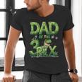 Dad Of The Three Rex Birthday Boy Dinosaur Family Matching Men's V-Neck T-Shirt Dad Of The Three Rex Birthday Boy Dinosaur Family Matching Men's V-Neck T-Shirt
