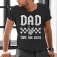 Dad Two The Bone Skeleton Hand 2nd Birthday Boy Girl Men's V-Neck T-Shirt