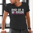 Dad Of A Warrior Breast Cancer Awareness Support Daughter Men's V-Neck T-Shirt