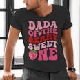 Dada Of The Berry Sweet One Strawberry First Birthday Men's V-Neck T-Shirt