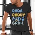 Dada Daddy Dad Bruh Fathers Day Blue Dog Men's V-Neck T-Shirt