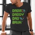 Dada Daddy Dad Bruh Father's Day Game Pixel Men's V-Neck T-Shirt