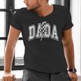 Dada Lightning Bolt Checkered Varsity Dad Men Father's Day Men's V-Neck T-Shirt